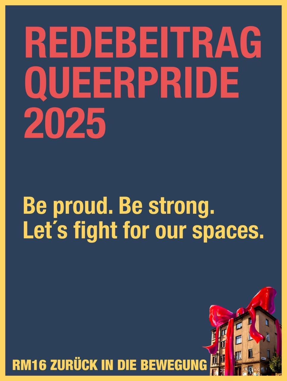 Rede der Unterstützergruppe von RM16 bei der Queerpride in Dresden