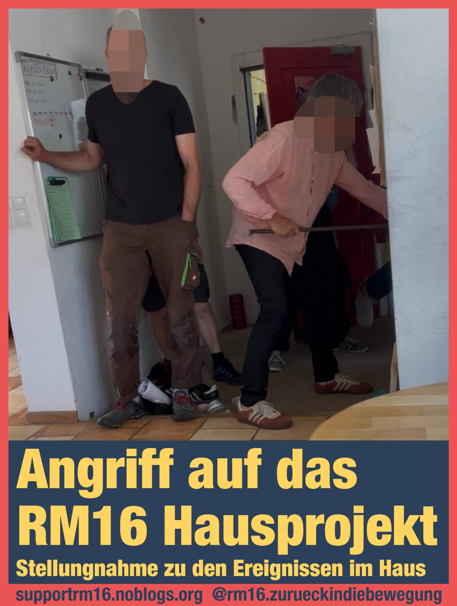 “Hausbesitzer*innen” und Anwalt brechen in Hausprojekt RM16 in Dresden ein
