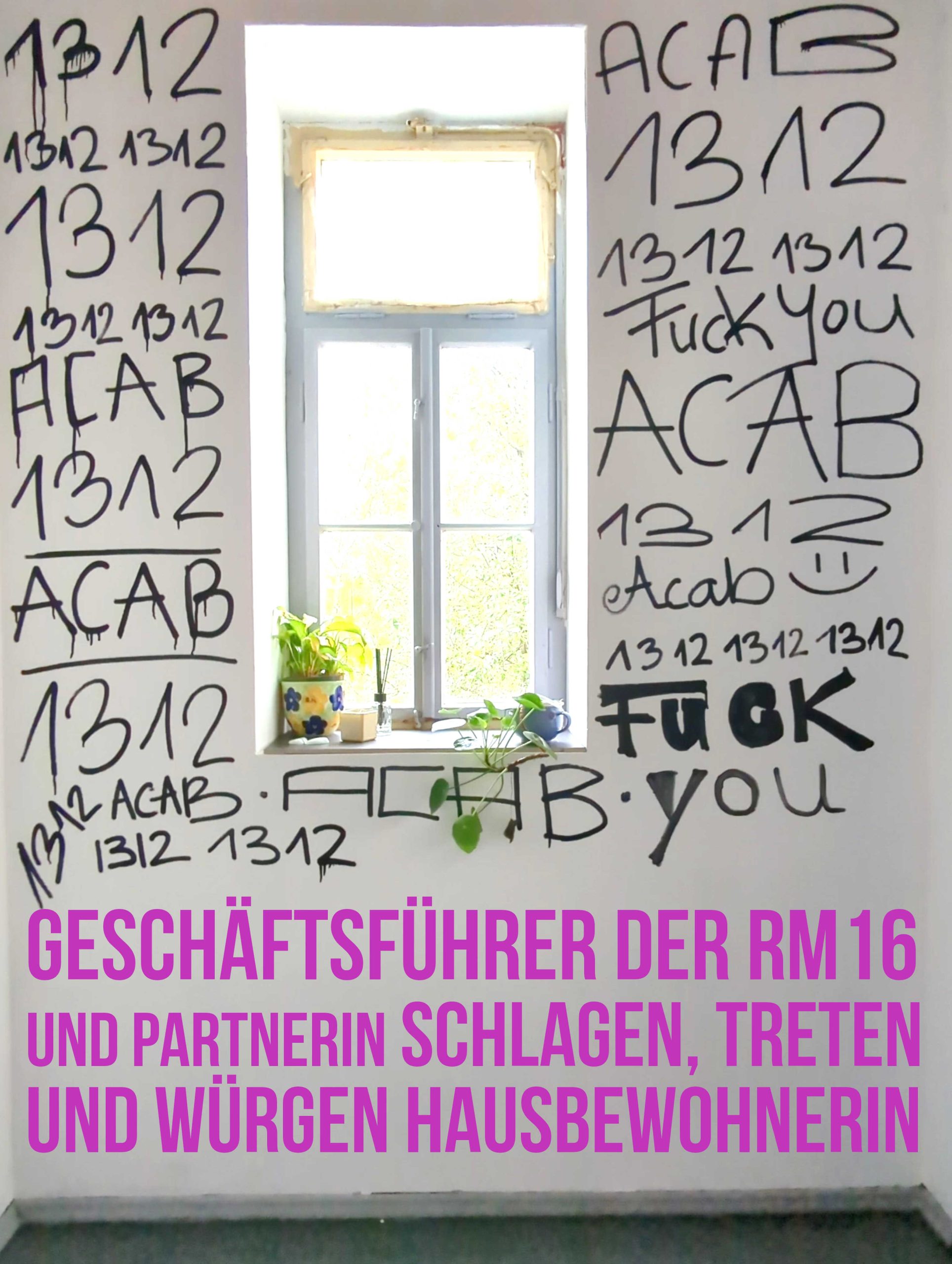 Geschäftsführer der RM16 und Partnerin schlagen, treten und würgen Hausbewohnerin